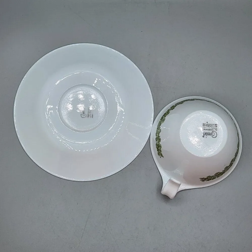 Corning Corelle Green Spring Blossom Crazy Daisy Hook Coffee Cup & Saucer Set 3